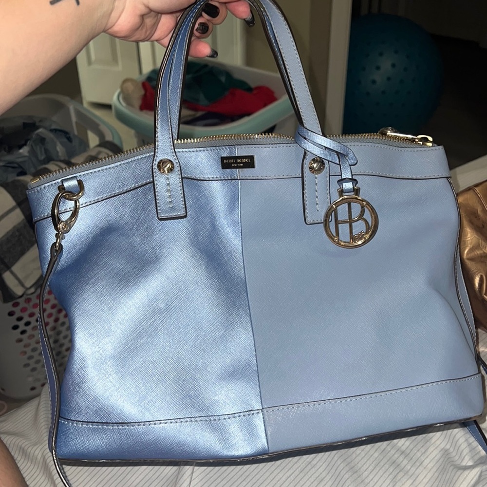Henri Bendel Authentic Two tone blue satchel